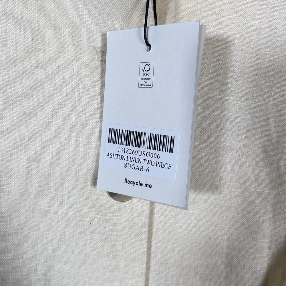 REFORMATION WOMENS ASHTON 100% LINEN JACKET CREAM 6 NEW WITH TAGS - Picture 4 of 9